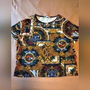 ZARA Trafaluc abstract paint print tshirt